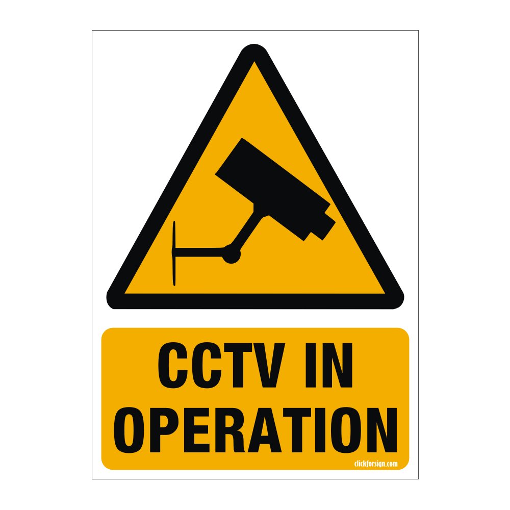 CCTV in Operation Sign for Walls and Doors – clickforsign.com